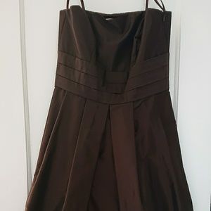 Strapless brown dress